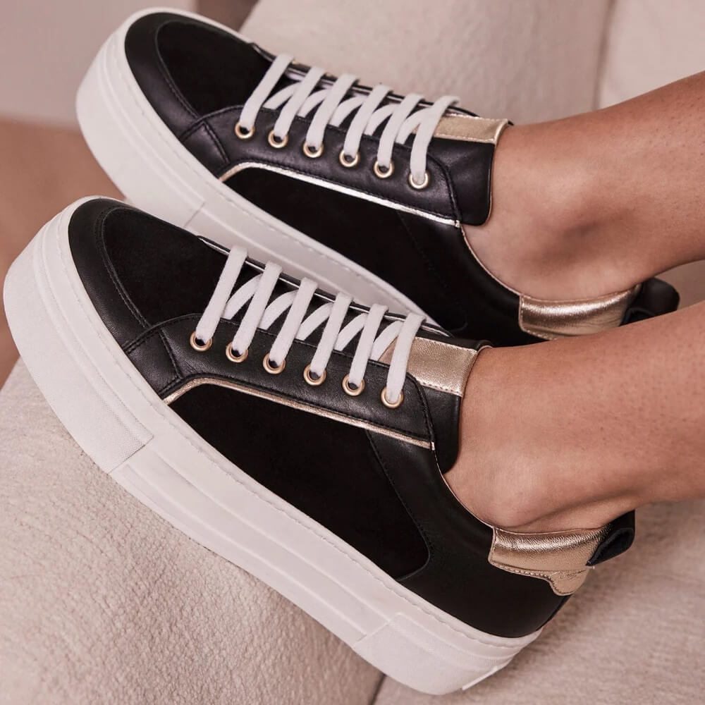 Black platform sale trainers